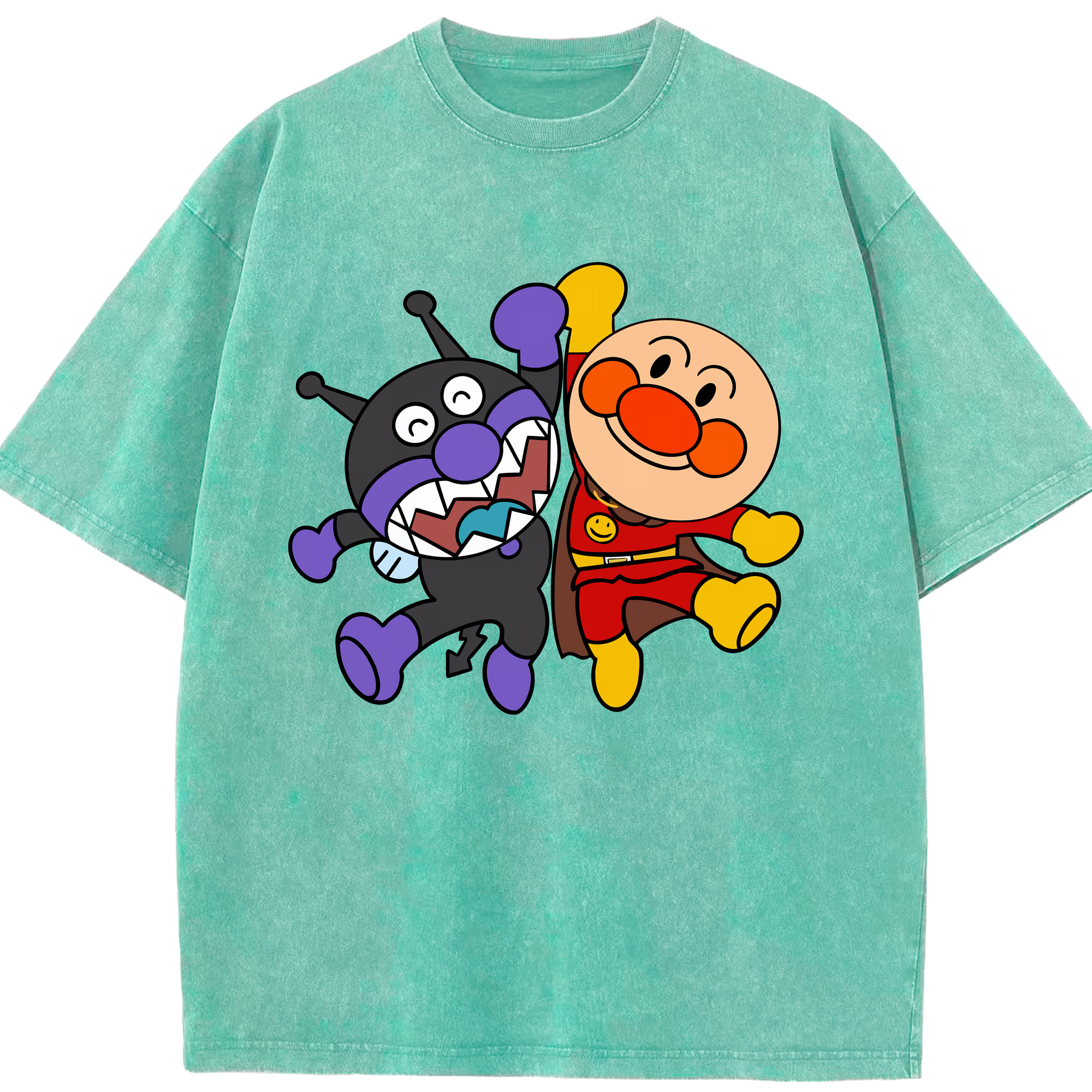 （画像用） アンパンマン Anpanman 綿100% ヴィンテージ風 半袖Tシャツ（フロントプリント）